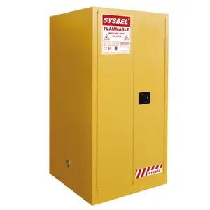 SYSBEL CE Approved OSHA and NFPA CODE 30 Standard 55 Gal 207L 2 Door Drum Storage Cabinet For Flammable Materials