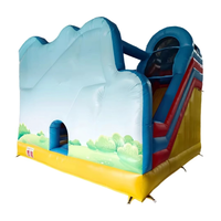 Château Gonflable Commercial pour Enfants : Toboggan et Aire de Saut Thème Chien de Dessin Animé – Idéal pour la Location en Gros