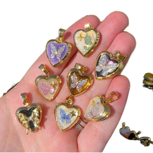 MECYLIFE สร้อยคอแฟชั่นทรงเรขาคณิตชุบทอง 18K จี้รูปผีเสื้อ ชุดระบายสีแบบ DIY สีสันสดใส สำหรับผู้หญิงและผู้ชาย - Product Image 1