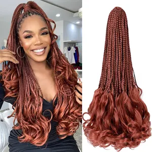 75G Synthetic Crochet Hair for Women French Curl Braiding Hair 22inch Soft Loose Wave Long Curly Hair finished