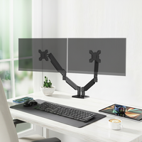 Support de moniteur double écran à bras articulé mécanique, base de bureau commerciale deux-en-un pour deux écrans d'ordinateur