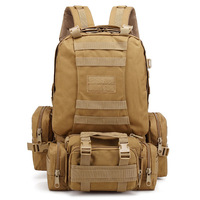Sac à dos tactique de camouflage de grande capacité pour hommes doublure en polyester de voyage d'alpinisme de plein air imperméable à la mode