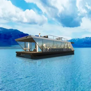 บ้านเรือสำเร็จรูปลอยแผงเซลล์แสงอาทิตย์บ้านบนน้ำ