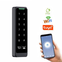 Lector de Control de Acceso con Teclado, Wifi, App Tuya, Resistente al Agua, Código Táctil, Doble Tarjeta RFID 125khz / 13.56mhz, 12V-24V