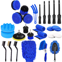 26 Pcs Car Detailing Brush Set Auto Drill Clean Brushes Polishing Sponge Pads Outils de nettoyage pour le lavage de l'intérieur et de l'extérieur