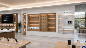 Diseño de Tienda de Teléfonos Móviles Premium, Muebles de Exhibición de Madera MDF Personalizados con Vidrio y LED, Equipamiento para Tiendas Minoristas de Electrónica - Product Image 2