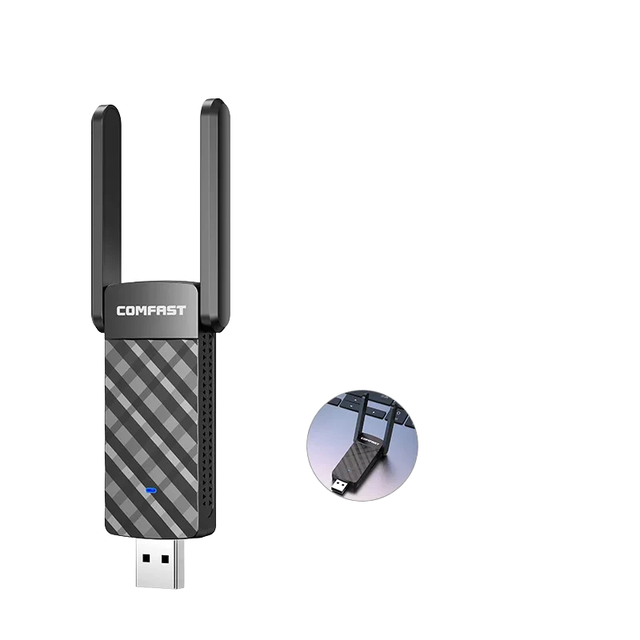 1200Mbps USB Adapter 5Ghz Ethernet LAN Network Cards MT7612U Wireless USB Wifi Receiver Compatible Linux Laptop External USB3.0