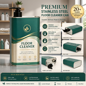 Contenedor de Acero Inoxidable de 1000 ml con Bomba Dosificadora, Lata Metálica Vacía para Limpiador de Pisos y Productos de Limpieza del Hogar - Product Image 2