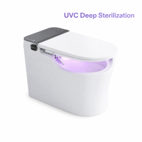 Toilette intelligente en céramique moderne avec cuvette allongée, double chasse d'eau, fonctionnement automatique, télécommande, siège chauffant, drainage en S