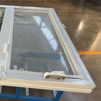Ventanas Abatibles de PVC de Doble Acristalamiento, Estilo Americano Horizontal Minimalista, con Manivela y Certificación Energy Star para Viviendas