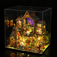 Kit de maison miniature en bois 3D à faire soi-même avec lumières LED, modèle architectural, jouet de construction pour adultes, OEM ODM