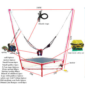Petit trampoline à bungee pour enfants, matériau PVC, 2m*2m*4m, rouge <span class=keywords><strong>KALUEN</strong></span>, pour garçons et filles - Product Image 2