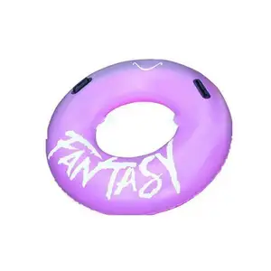 Custom Patroon Pvc Opblaasbare Donut Zwemmen Ring Met Handvatten Reddingsboei