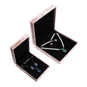 Nuevo Diseño de Caja de Joyería de Terciopelo Rosa de Lujo, Caja de Empaque para Aretes, Pulseras, Collares y Anillos, Caja de Joyería Personalizada - Product Image 4