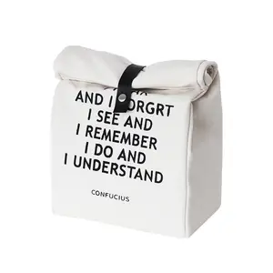 隔热午餐袋滚顶午餐盒手提袋午餐盒可折叠午餐袋，用于办公室工作野餐