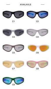 UV400レンズの周りにY2Kパンクスタイルラップ高級フルフレームスポーツ安全サングラス女性用 - Product Image 3