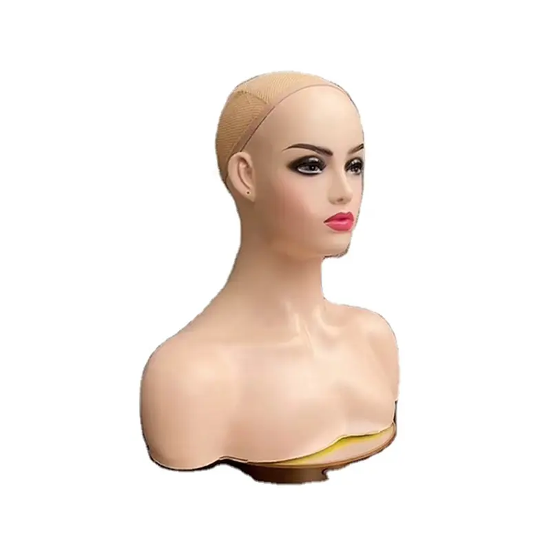 Prix de gros tête de mannequin en PVC pour perruque