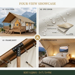 Tenda Safari <span class=keywords><strong>di</strong></span> Lusso Impermeabile 850g in PVC con Telaio in Acciaio Zincato per Glamping, Resort, Hotel e Campeggio all'Aperto - Vendita all'Ingrosso - Product Image 4