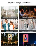 Photomaton de mariage vintage en bois compatible avec les iPad et les appareils photo numériques, idéal pour les photographes utilisant des smartphones et des reflex numériques