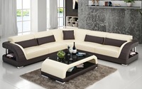 Ensemble de canapé sectionnel en cuir moderne en forme de L de haute qualité en cuir véritable pour meubles de salon à la maison