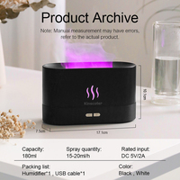 Nouveau Design Kinscoter Huile Essentielle USB Ultrasons Flamme Humidificateurs Led Coloré Feu Flamme Arôme Diffuseur D'huile