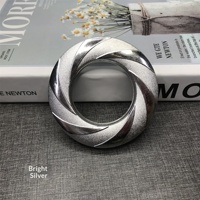 Anneau de rideau double face en spirale silencieux et lisse, avec boucle perforée, design moderne argenté/doré brillant, diamètre 74 mm