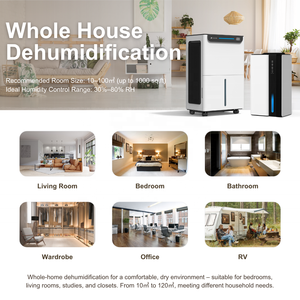 HASHONE 2,5L 6L 12L Abnehmbarer Wassertank Innenraum-Luftentfeuchter Tragbar mit LED-Anzeige für den Heimgebrauch Mini Elektrischer Luftentfeuchter - Product Image 5