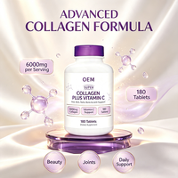 Super Collagène Plus Vitamine C 6000mg Cheveux Peau Ongles Articulations Osseuses 180 Comprimés