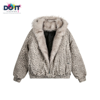 Blouson Bomber Homme DOIT à Capuche et Fermeture Éclair, Style Américain Streetwear Hiver 2025, Motif Cœur Imprimé par Décharge, en Velours, Taille XL pour Adolescent