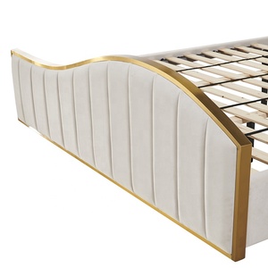 Slaapcomfort <span class=keywords><strong>Modern</strong></span> Design Queen/King Size Fluweel Bekleed <span class=keywords><strong>Platform</strong></span> <span class=keywords><strong>Bed</strong></span> - Product Image 4