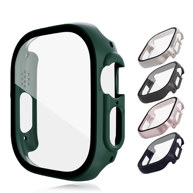 Watch Case for Apple Watch Ultra 49mm Thin Case Hard PC Cover+Glass Protective Cover Frame Bumper for IWatch Accessories