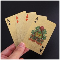 Cartes à Jouer Professionnelles Personnalisées en Plastique Plaqué Or 24K, Durables et Recyclables pour Jeux de Poker en Famille