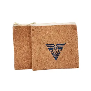Heißer verkauf Umweltfreundliche individuelles logo natürliche material kosmetik tasche mäppchen geldbörse recyceltem kork brieftaschen