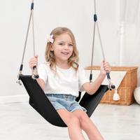 Siège de balançoire en tissu plastique Ropecube avec protection, design réglable pour usage intérieur/extérieur, idéal pour maternelle, parc de trampoline, jardin