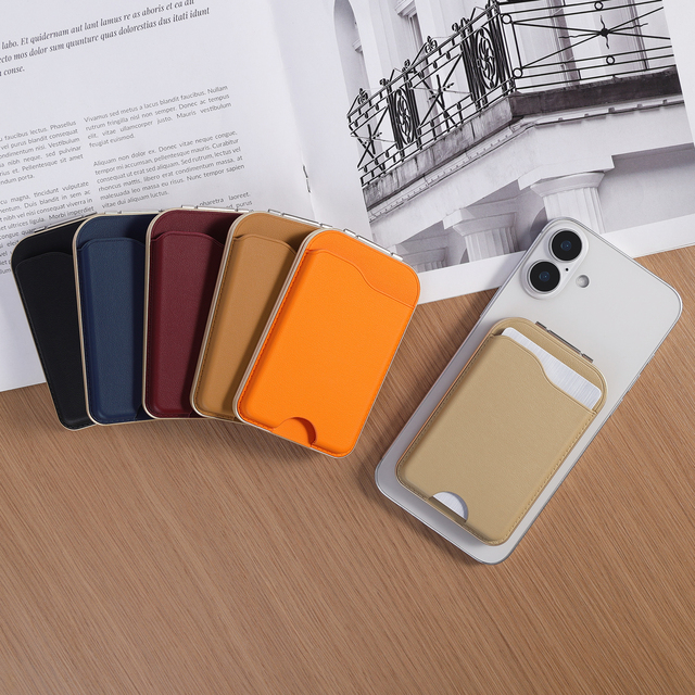 Multi-Function Magnetic Phone Wallet with Hidden Mirror Adjustable 20-180 Degree Swivel Stand Metal Frame Women Tech Accessory