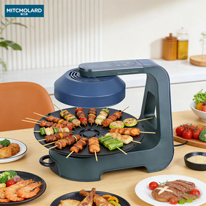 2026 New Design 36cm 3D Infrared Electric Grill Pan with 360 Rotating Tray Smokeless <b>Outdoor</b>/Indoor BBQ with LCD Touch <b>Timer</b> - Product Image 3
