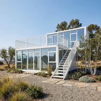 Maison modulaire préfabriquée abordable fabriquée en usine, maison modulaire mobile, maison conteneur en verre portable pour usage résidentiel temporaire