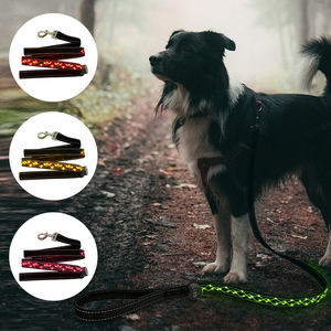 Luces <span class=keywords><strong>LED</strong></span> Collares para perros y mascotas Poliéster ajustable que brilla en la noche Mascota Perro Gato Cachorro Seguro Collar intermitente luminoso Suministros para mascotas - Product Image 4