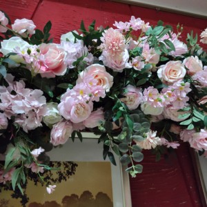 2023 nuevo fondo de arco de flores artificiales 2,4 m arreglo floral Rosa arco de hortensia para evento de boda - Product Image 6