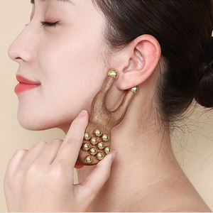 Etiqueta privada Bienestar facial Gua Sha Palo de acupresión de madera natural Herramienta de masaje de latón para cara/cuello/cuerpo Autocuidado DE LA PIEL - Product Image 5