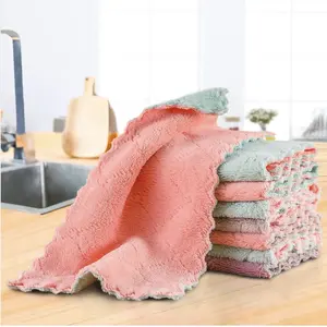 Coral Fleece Super Soft Microfiber Quality Towel Thickened Water Absorbent. Kitchen Towels .Cleaning Cloth.Dishtowels