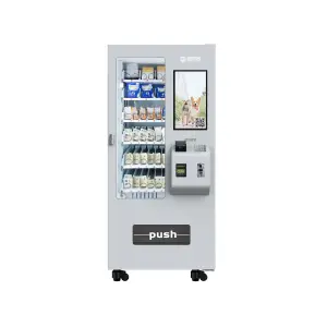 Máquina expendedora JSK para bebidas gaseosas Máquina expendedora automática de código QR Refrigerador