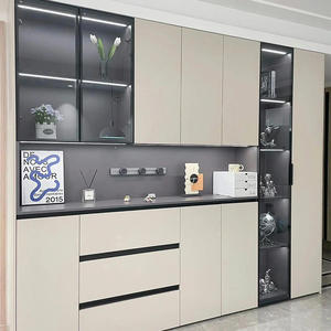 ארונות קונסולת עץ סלון אמנות מטבח בית מלון ריהוט זכוכית ארונות זכוכית ארונות עץ - Product Image 1