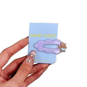 Pinza de Pelo de Plástico con Osito Azul y Corazón para Niñas - Accesorio para el Cabello con Lazo y <span class=keywords><strong>Nube</strong></span> - Product Image 5