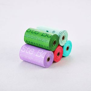 Sacs à déjections pour chiens et chats biodégradables en amidon de maïs + PLA + PBAT, compostables et écologiques, avec poignées à nouer, certifiés ASTM, vente en gros - Product Image 3