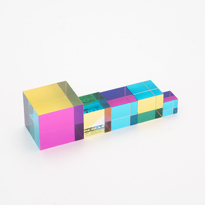 핫 세일 색 유리 광장 다채로운 PMMA 아크릴 매직 큐브 프리즘 예술 장식 - Product Image 6