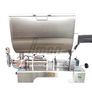 Máquina de llenado neumática en forma de U para pasta, 8-25 veces/min, para miel, tahini, pasta de chile, en tarros/botellas de vidrio, 0.4-0.6Mpa, para bebidas. - Product Image 1