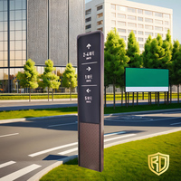 Panneau solaire autoportant personnalisé, panneau d'adresse éclairé par LED pour extérieur, panneau de signalisation d'orientation double face pour entreprises