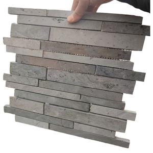 Vente en gros de feuilles de carreaux de mosaïque en placage de brique solide gris argile mince Murs et planchers commerciaux/résidentiels Mosaïque de briques de construction - Product Image 1