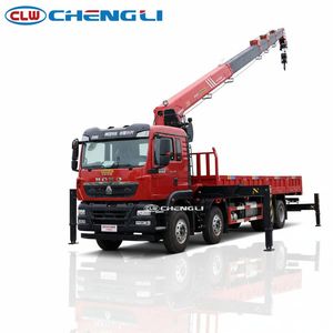 รถบรรทุกติดเครนไฮดรอลิก HOWO 8x4 14 ตัน สำหรับงานก่อสร้าง ยกของ และขนส่งสินค้า - Product Image 1